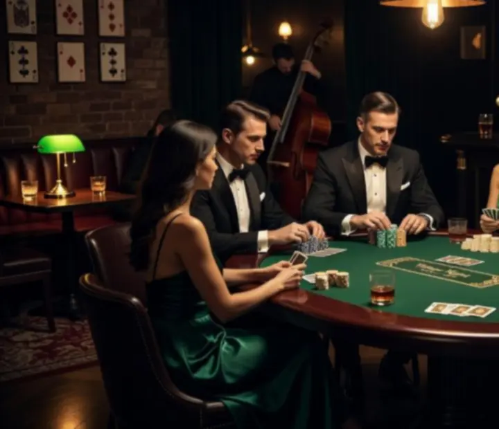 Tematyczny wieczór z kartami i nastrojowym oświetleniem w eleganckiej kawiarni